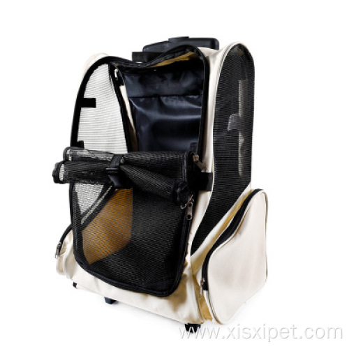 Breathable pet trolley backpack Teddy suitcase